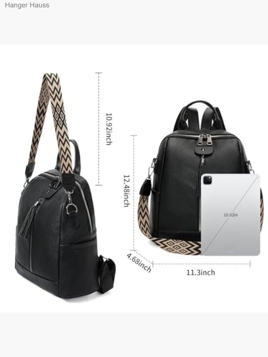 PU Leather Fashion Backpack Purse with Zipper Closure for Women main image 2